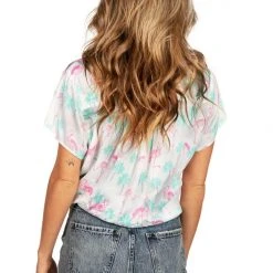 Tipsy Elves Women's Single & Ready To Flamingle Hawaiian Shirt 8 Tipsy Elves Women's Single & Ready To Flamingle Hawaiian Shirt