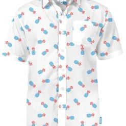 Tipsy Elves Men's Pineapple Patriotism Button Down Shirt Patriotic 9 Tipsy Elves Men's Pineapple Patriotism Button Down Shirt Patriotic