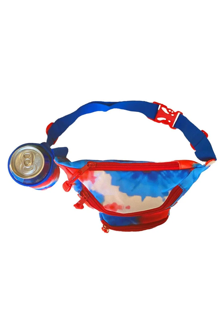 Tipsy Elves Tie Dye Fanny Pack With Drink Holder Patriotic 5 Tipsy Elves Tie Dye Fanny Pack With Drink Holder Patriotic