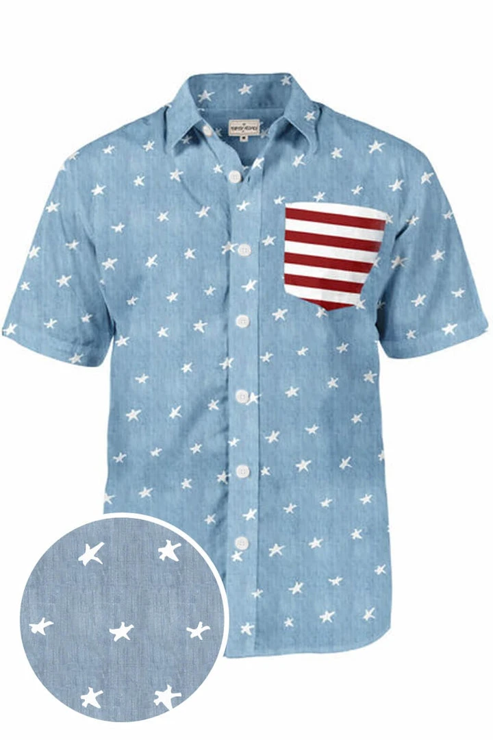 Tipsy Elves Patriotic Men's American Pride Button Down Shirt 3 Tipsy Elves Patriotic Men's American Pride Button Down Shirt