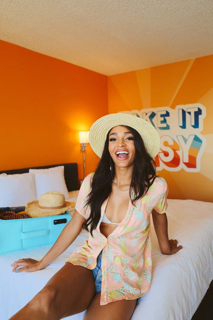 Tipsy Elves Women's Pina Colada Hawaiian Shirt 4 Tipsy Elves Women's Pina Colada Hawaiian Shirt