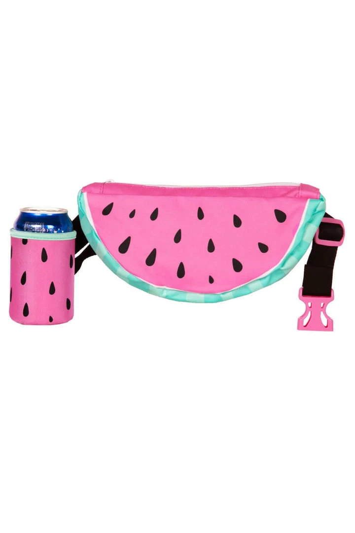 Tipsy Elves Watermelon 3D Fanny Pack With Drink Holder Fanny Packs 3 Tipsy Elves Watermelon 3D Fanny Pack With Drink Holder Fanny Packs