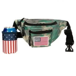 Tipsy Elves Patriotic USA Camo Fanny Pack With Drink Holder