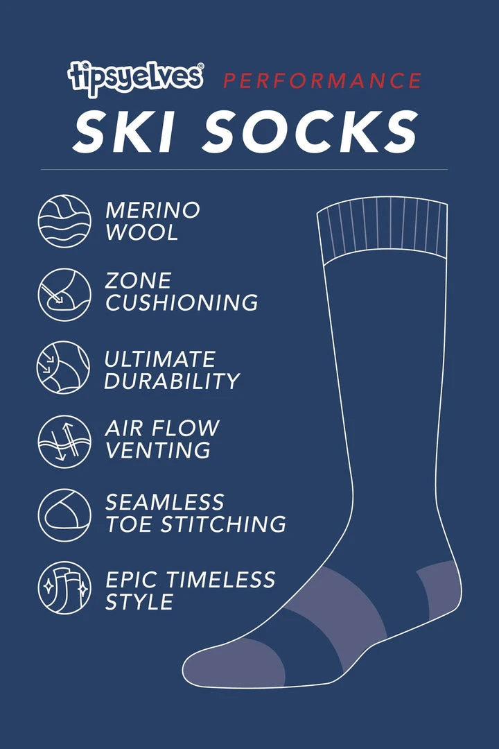 Tipsy Elves Women's Sunset Slopes Performance Ski Socks 4 Tipsy Elves Women's Sunset Slopes Performance Ski Socks