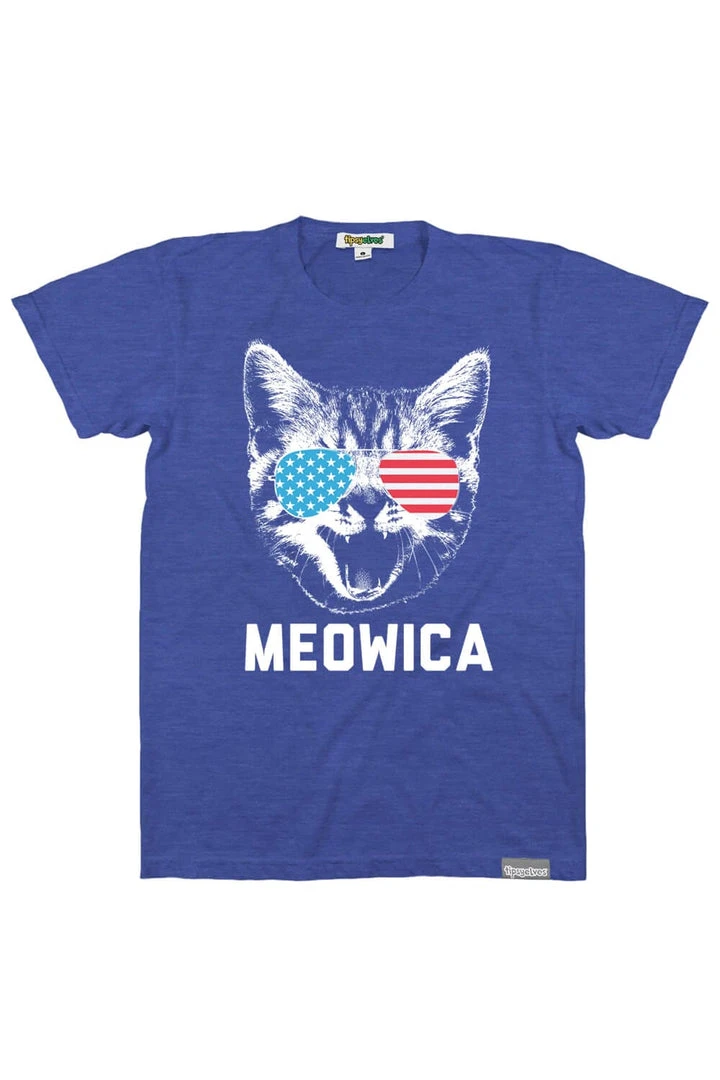 Tipsy Elves Men's Blue Meowica Tee Patriotic 3 Tipsy Elves Men's Blue Meowica Tee Patriotic