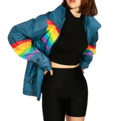 Tipsy Elves Rainglow Windbreaker Jacket - Women's Cut