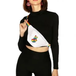Tipsy Elves Rainbow Peace Fanny Pack Spring