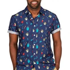 Tipsy Elves Men's Epic Eagle Keg Party Button Down Shirt 12 Tipsy Elves Men's Epic Eagle Keg Party Button Down Shirt