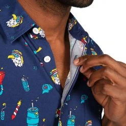 Tipsy Elves Men's Epic Eagle Keg Party Button Down Shirt 14 Tipsy Elves Men's Epic Eagle Keg Party Button Down Shirt