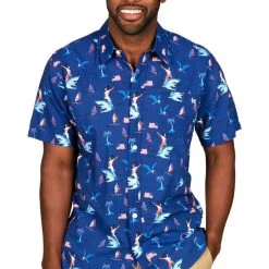 Tipsy Elves Men's Fin Riding Founder Button Down Shirt