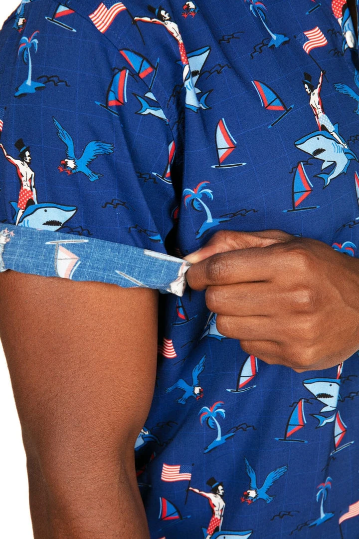 Tipsy Elves Men's Fin Riding Founder Button Down Shirt 6 Tipsy Elves Men's Fin Riding Founder Button Down Shirt