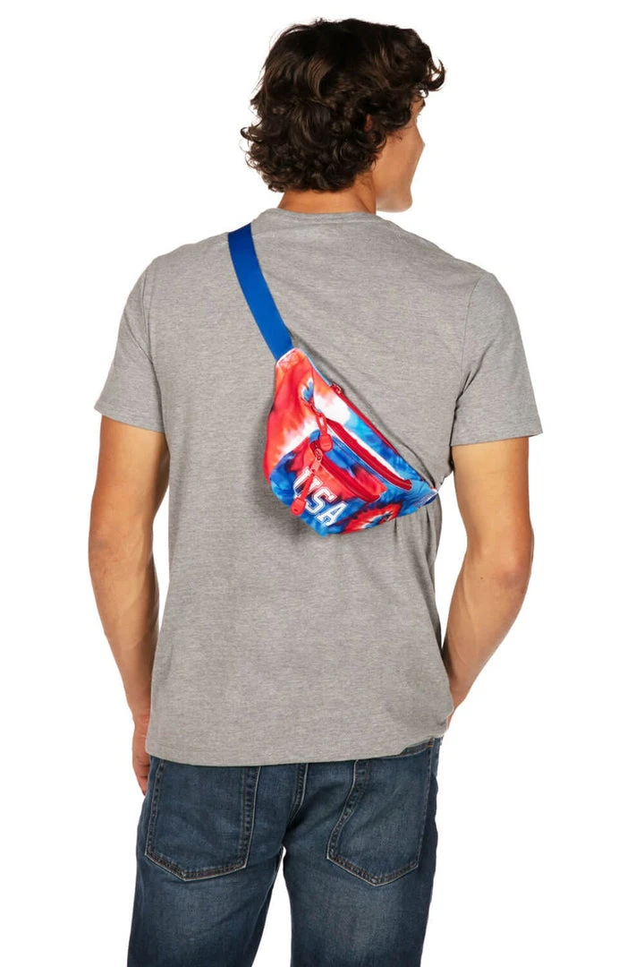 Tipsy Elves Tie Dye Fanny Pack With Drink Holder Patriotic 6 Tipsy Elves Tie Dye Fanny Pack With Drink Holder Patriotic