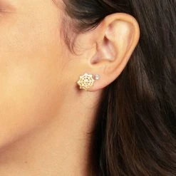Tipsy Elves Women Spider Web Stud Earrings