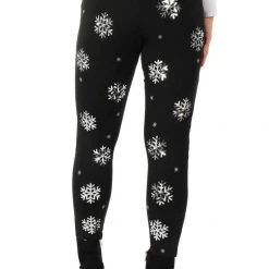 Tipsy Elves Women Sequined Snowflake High Waisted Leggings 6 Tipsy Elves Women Sequined Snowflake High Waisted Leggings