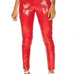 Tipsy Elves Red Sequin High Waisted Leggings