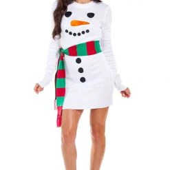 Tipsy Elves Women's Snowman Scarf Sweater Dress 11 Tipsy Elves Women's Snowman Scarf Sweater Dress