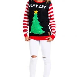 Tipsy Elves Women's Get Lit Light Up Ugly Christmas Sweater 15 Tipsy Elves Women's Get Lit Light Up Ugly Christmas Sweater