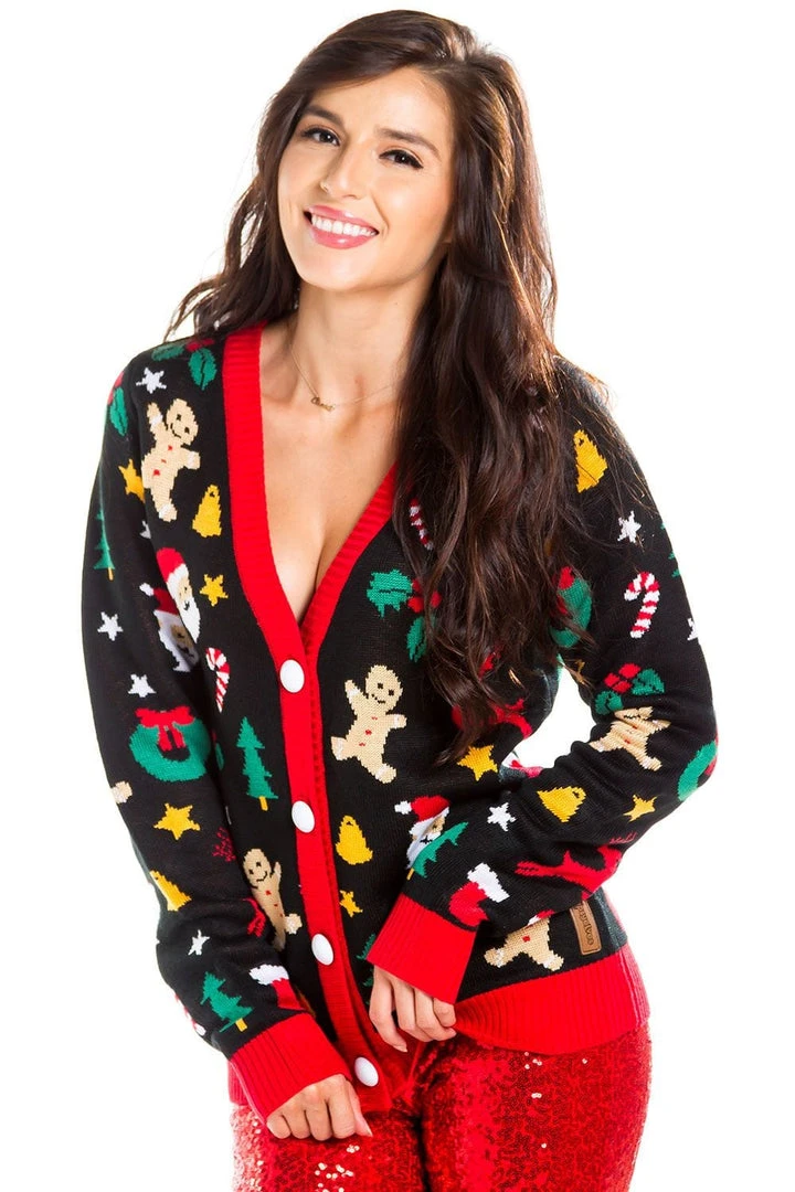 Tipsy Elves Women's Cookie Cutter Cardigan 3 Tipsy Elves Women's Cookie Cutter Cardigan