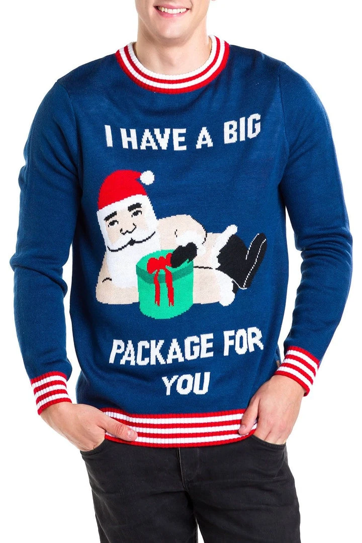 Tipsy Elves Men's Big Package Ugly Christmas Sweater 3 Tipsy Elves Men's Big Package Ugly Christmas Sweater