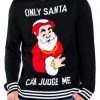 Tipsy Elves Men's Only Santa Can Judge Me Ugly Christmas Sweater