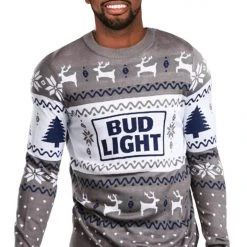 Tipsy Elves Men's Bud Light Fair Isle Sweater