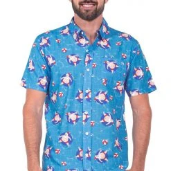 Tipsy Elves Men's Pool Boy Santa Hawaiian Shirt Spring