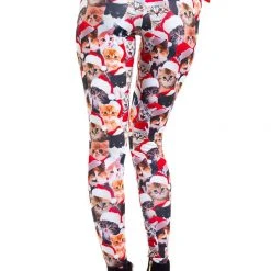 Tipsy Elves Meowy Christmas Leggings Women