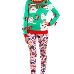 Tipsy Elves Meowy Christmas Leggings Women