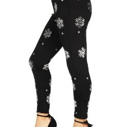 Tipsy Elves Women Sequined Snowflake High Waisted Leggings 7 Tipsy Elves Women Sequined Snowflake High Waisted Leggings