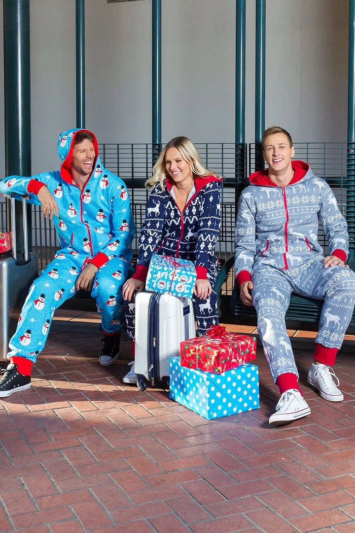 Tipsy Elves Men's Grey Moose Jumpsuit 4 Tipsy Elves Men's Grey Moose Jumpsuit