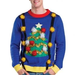 Tipsy Elves Men's Ugly Christmas Tree Sweater With Suspenders 7 Tipsy Elves Men's Ugly Christmas Tree Sweater With Suspenders