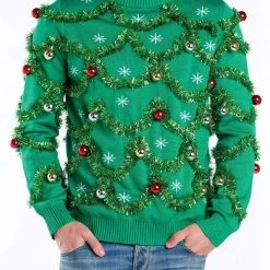 Tipsy Elves Men's Gaudy Garland Ugly Christmas Sweater