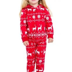 Tipsy Elves Baby / Toddler Red Fair Isle Jumpsuit Holidays & Occasions