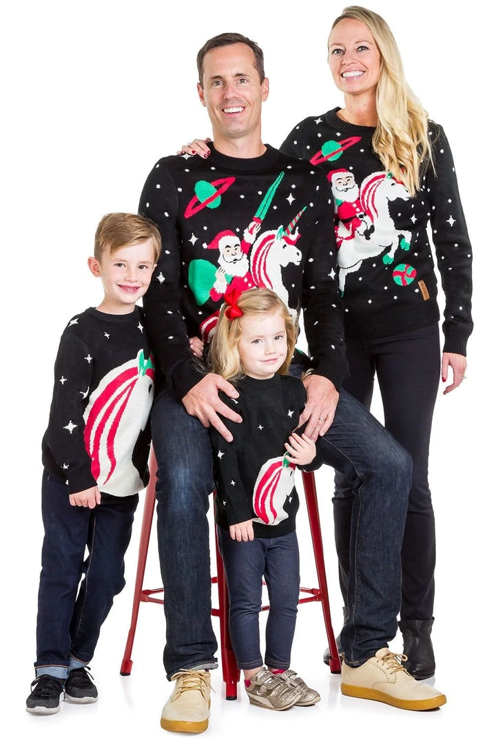 Tipsy Elves Boy's / Girl's Unicorn Ugly Christmas Sweater 8 Tipsy Elves Boy's / Girl's Unicorn Ugly Christmas Sweater