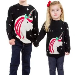 Tipsy Elves Boy's / Girl's Unicorn Ugly Christmas Sweater