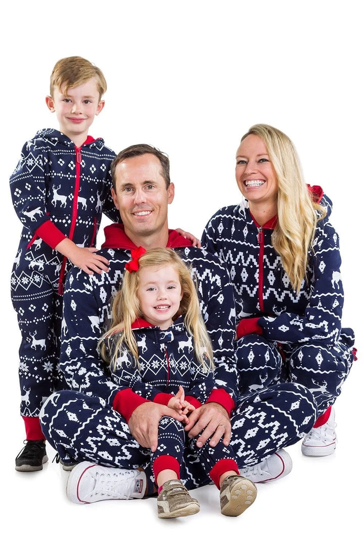 Tipsy Elves Holidays & Occasions Boy's / Girl's Blue Fair Isle Reindeer Jumpsuit 5 Tipsy Elves Holidays & Occasions Boy's / Girl's Blue Fair Isle Reindeer Jumpsuit