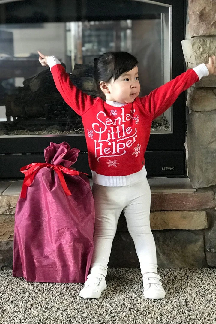 Tipsy Elves Kids & Baby Baby / Toddler Santa's Little Helper Ugly Christmas Sweater 5 Tipsy Elves Kids & Baby Baby / Toddler Santa's Little Helper Ugly Christmas Sweater