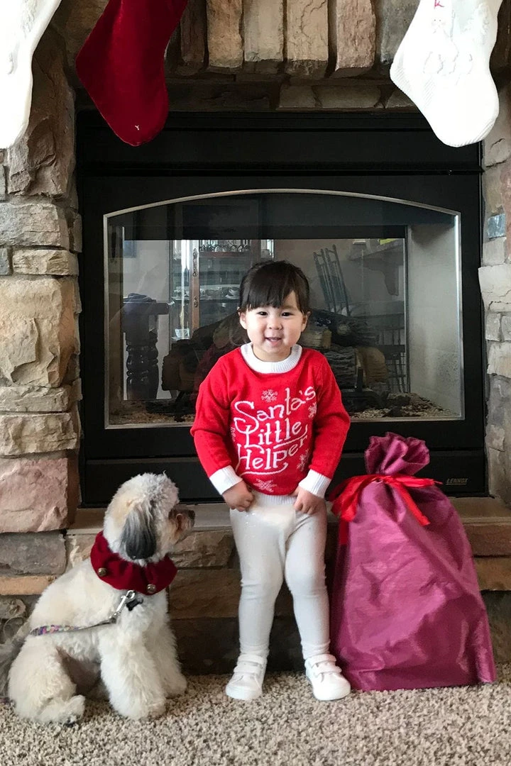 Tipsy Elves Kids & Baby Baby / Toddler Santa's Little Helper Ugly Christmas Sweater 6 Tipsy Elves Kids & Baby Baby / Toddler Santa's Little Helper Ugly Christmas Sweater