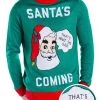 Tipsy Elves Men's Santa's Coming Ugly Christmas Sweater