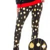 Tipsy Elves Gold Foil Ornament Leggings Women 2 Tipsy Elves Gold Foil Ornament Leggings Women