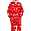 Tipsy Elves Baby / Toddler Red Fair Isle Jumpsuit Holidays & Occasions 1 Tipsy Elves Baby / Toddler Red Fair Isle Jumpsuit Holidays & Occasions