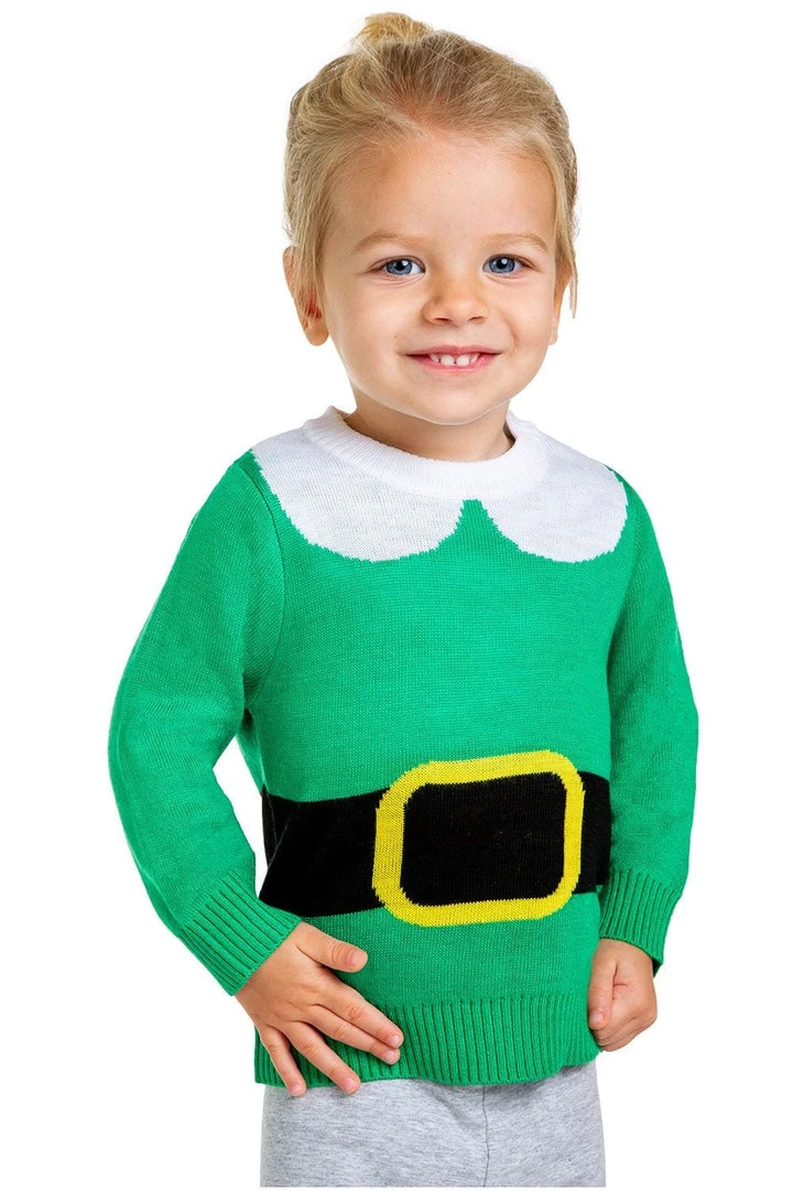 Tipsy Elves Baby / Toddler Elf Ugly Christmas Sweater 3 Tipsy Elves Baby / Toddler Elf Ugly Christmas Sweater