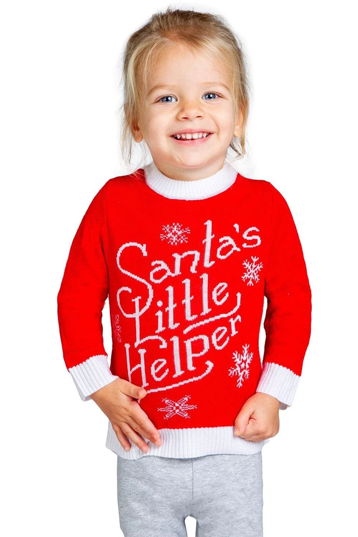 Tipsy Elves Kids & Baby Baby / Toddler Santa's Little Helper Ugly Christmas Sweater 3 Tipsy Elves Kids & Baby Baby / Toddler Santa's Little Helper Ugly Christmas Sweater