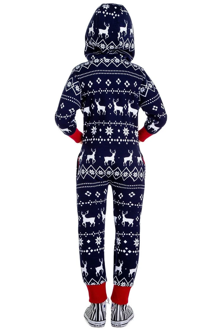 Tipsy Elves Holidays & Occasions Boy's / Girl's Blue Fair Isle Reindeer Jumpsuit 9 Tipsy Elves Holidays & Occasions Boy's / Girl's Blue Fair Isle Reindeer Jumpsuit