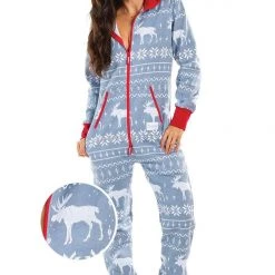 Tipsy Elves Women's Grey Moose Jumpsuit