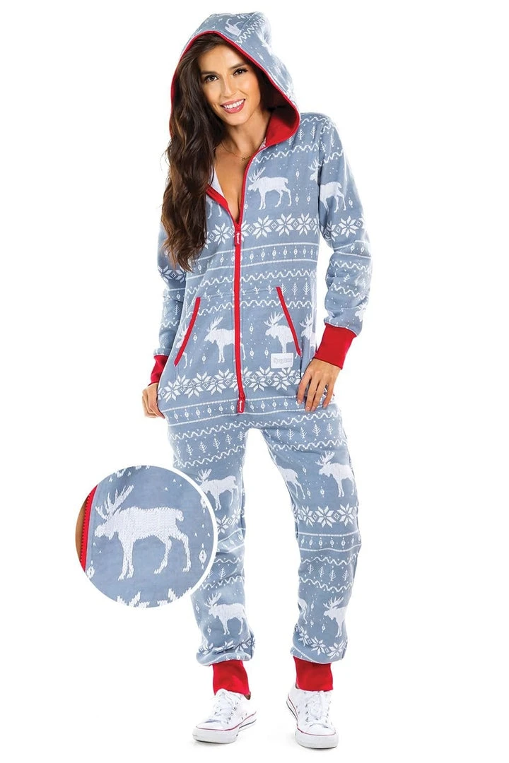 Tipsy Elves Women's Grey Moose Jumpsuit 3 Tipsy Elves Women's Grey Moose Jumpsuit