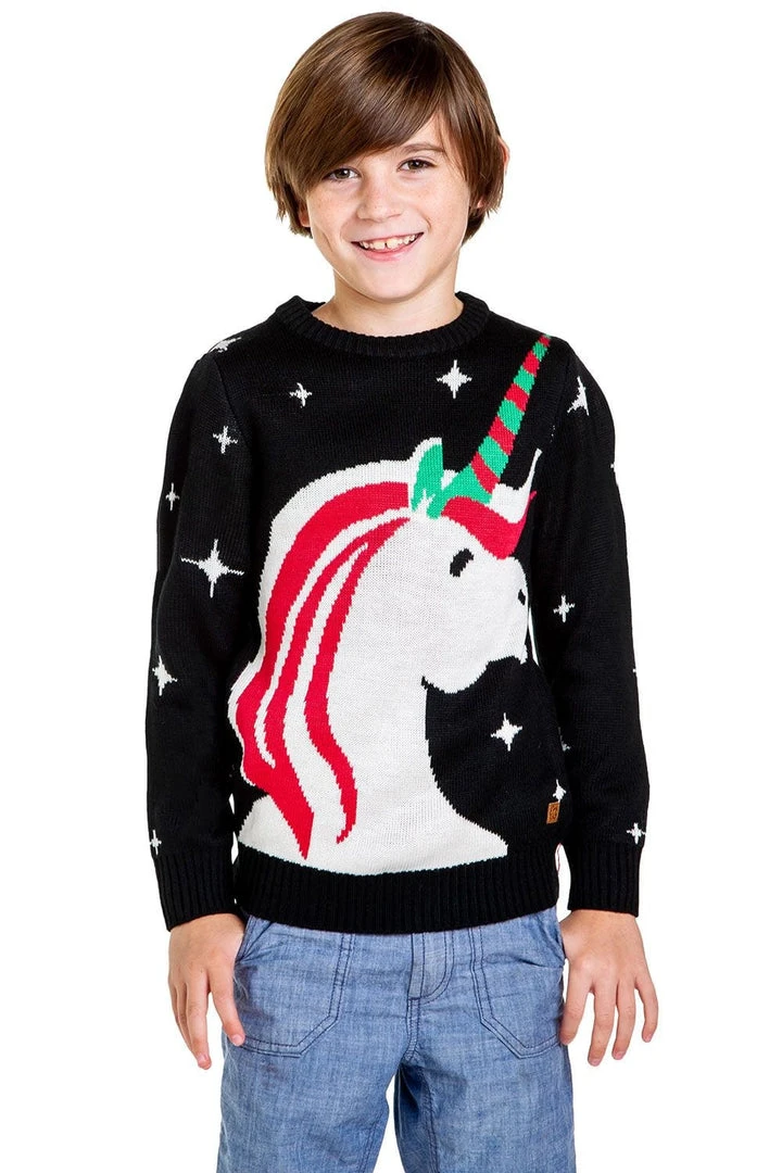 Tipsy Elves Boy's / Girl's Unicorn Ugly Christmas Sweater 6 Tipsy Elves Boy's / Girl's Unicorn Ugly Christmas Sweater
