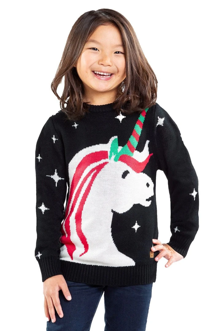 Tipsy Elves Boy's / Girl's Unicorn Ugly Christmas Sweater 3 Tipsy Elves Boy's / Girl's Unicorn Ugly Christmas Sweater