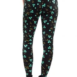 Tipsy Elves Women Metallic Shooting Clover Leggings