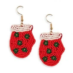 Tipsy Elves Beaded Mittens Earrings Women